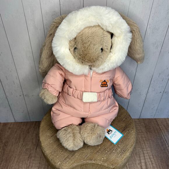 Jellycat Bashful Bunny Snowsuit NEW! FAST SHIP Jellycat Christmas Hard to Find - Picture 2 of 10